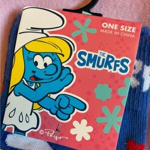 3/$18 The Smurfs Blue and White Novelty Socks One Size Fits Some (Women’s 7-12)